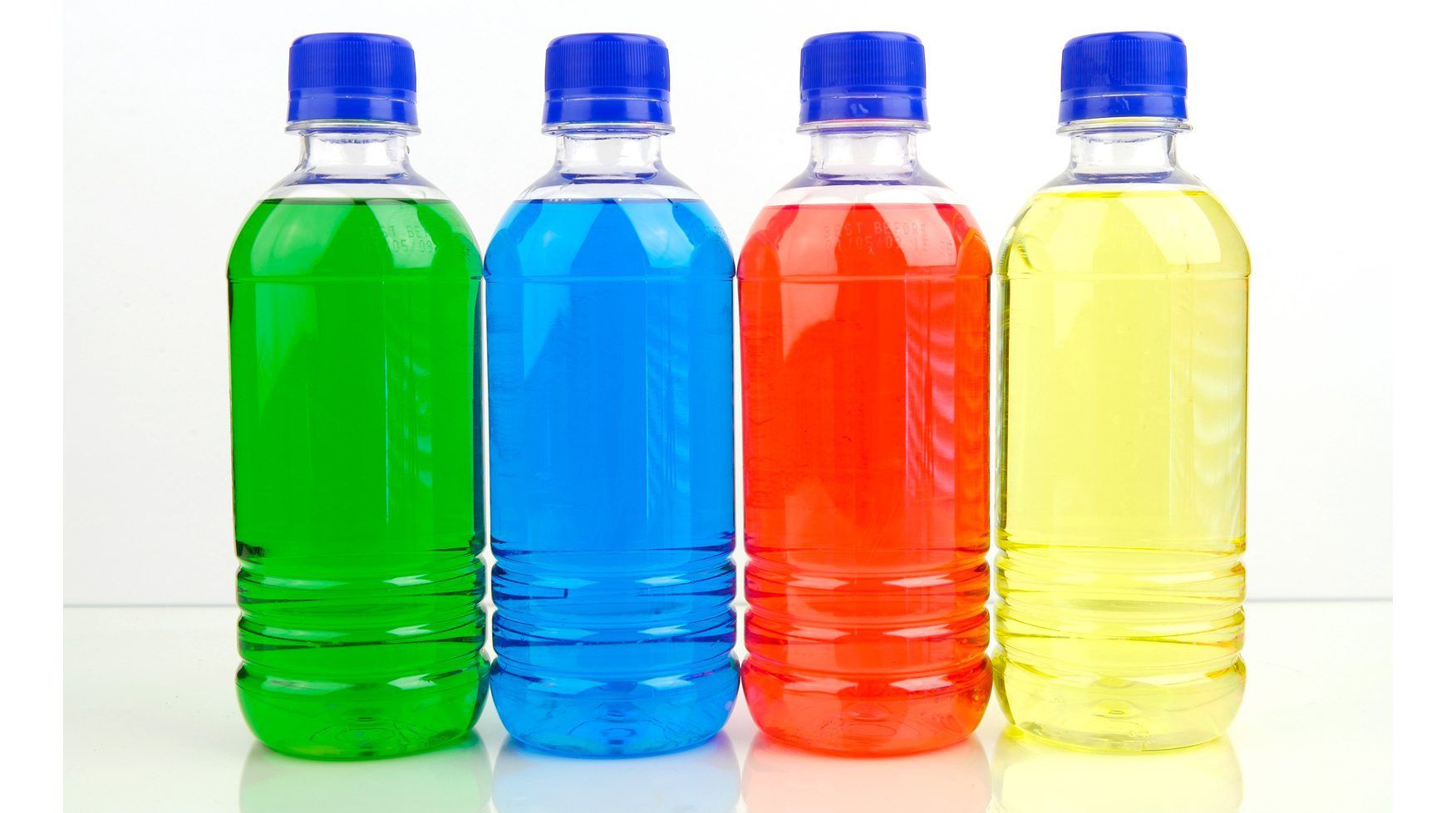 Sports drinks isolated against a white background