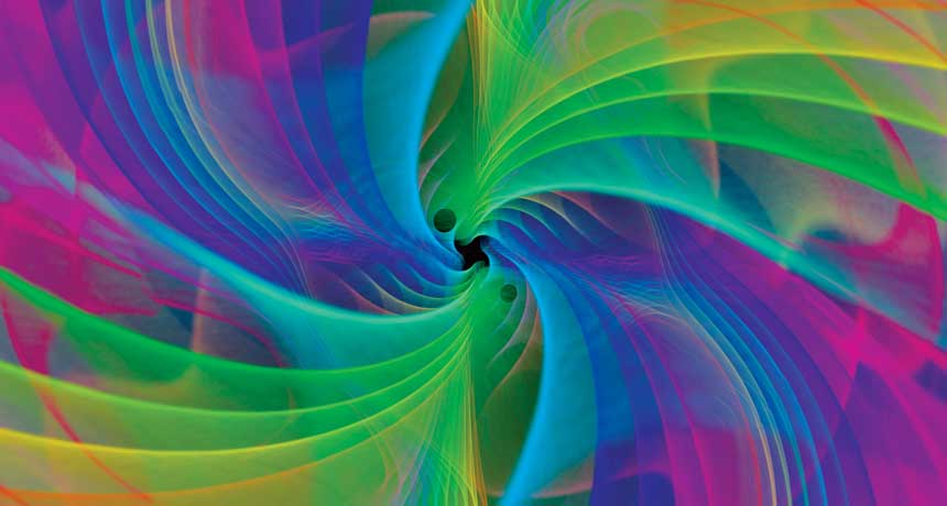 Making Waves اولین سیگنال مربوط به امواج گرانشی توسط LIGO شناسایی شد؛ منبع این سیگنال مرز اتصالی میان دو سیاه‌چاله بود. سیگنال مذکور در تصویر بالا شبیه‌سازی شده است.