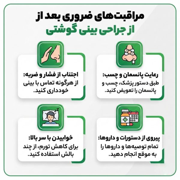 آیا بینی گوشتی بعد از عمل برمی‌گردد؟ ۵ دلیل و راه‌های جلوگیری